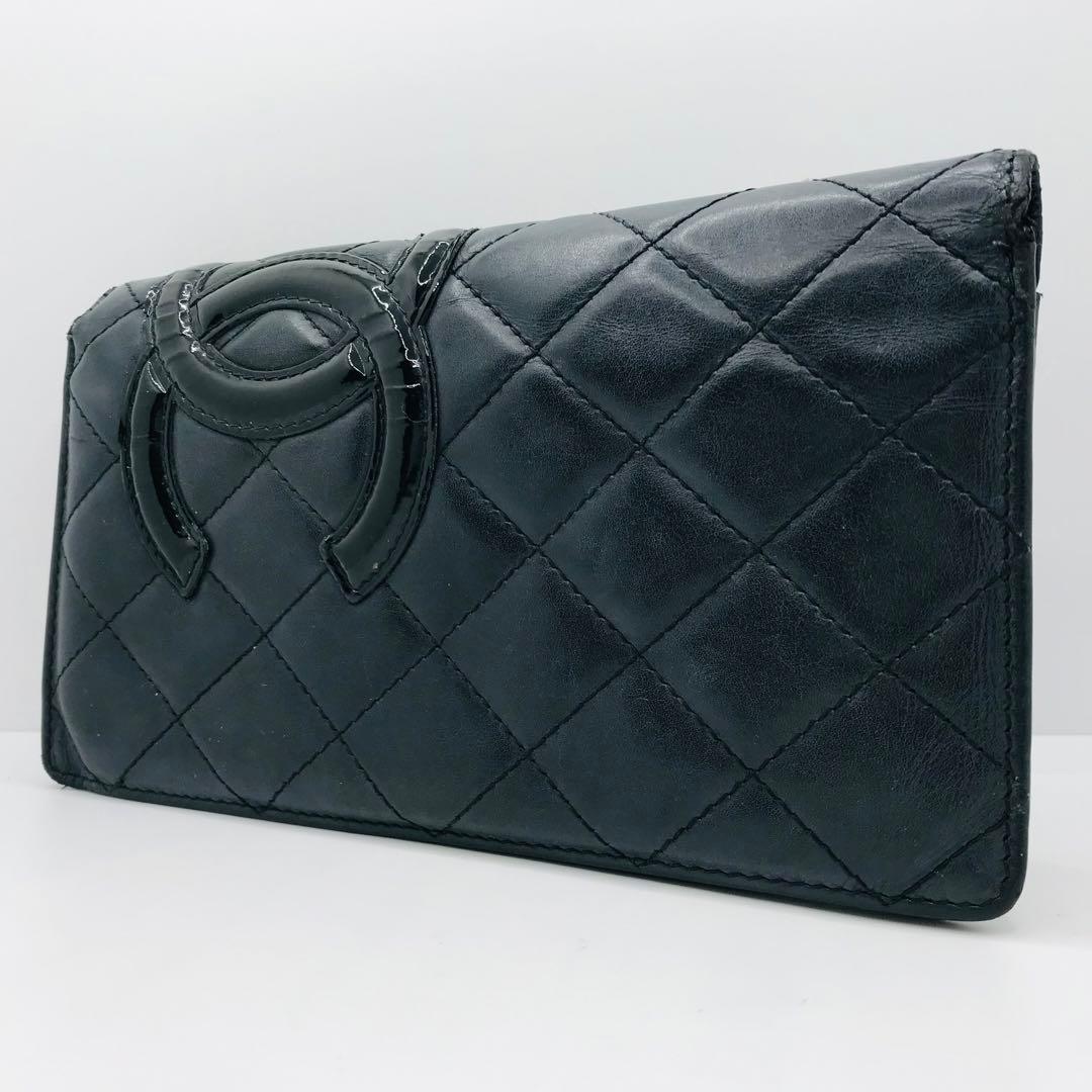 CHANEL✨カンボンライン マトラッセ 長財布 ラムスキン ココマーク 黒