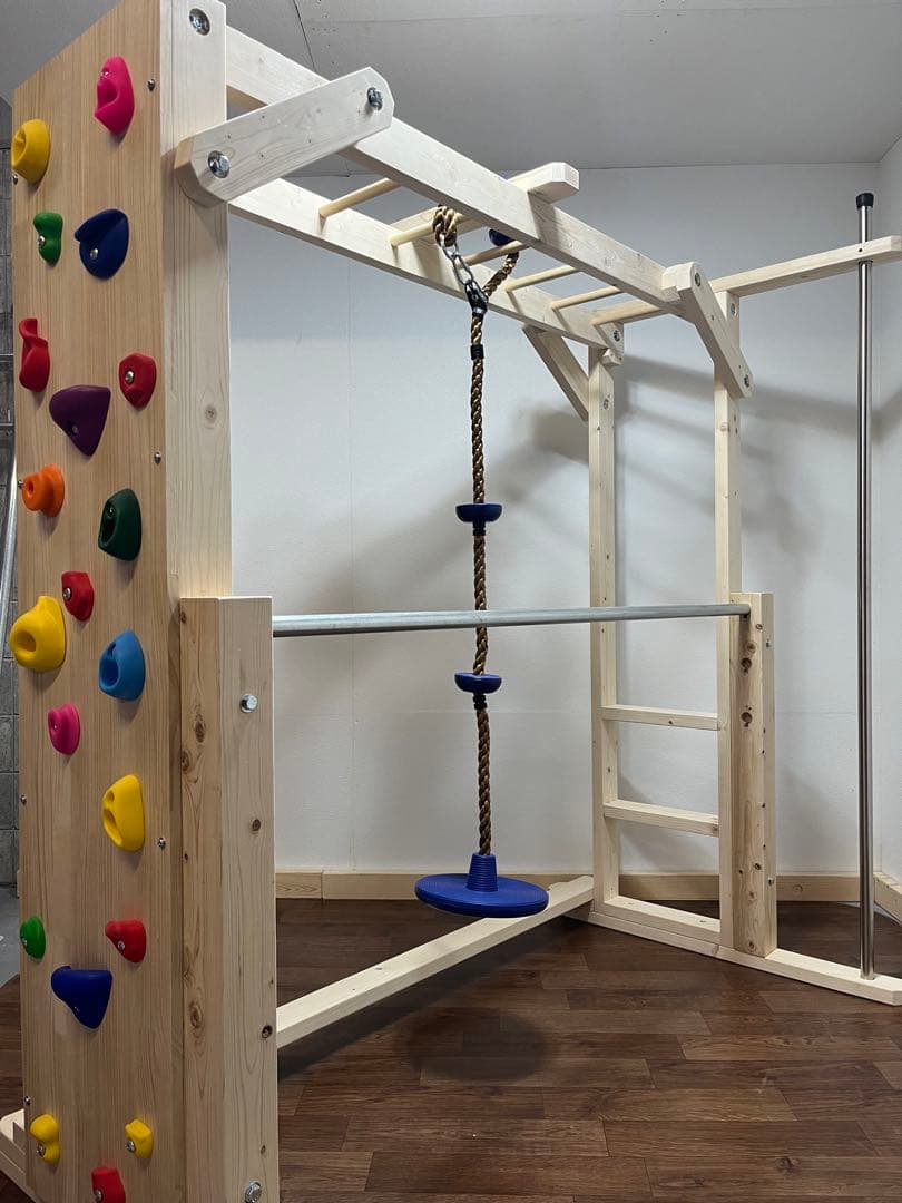 さち様完成写真雲梯ボルダリング鉄棒登り棒ターザンロープ