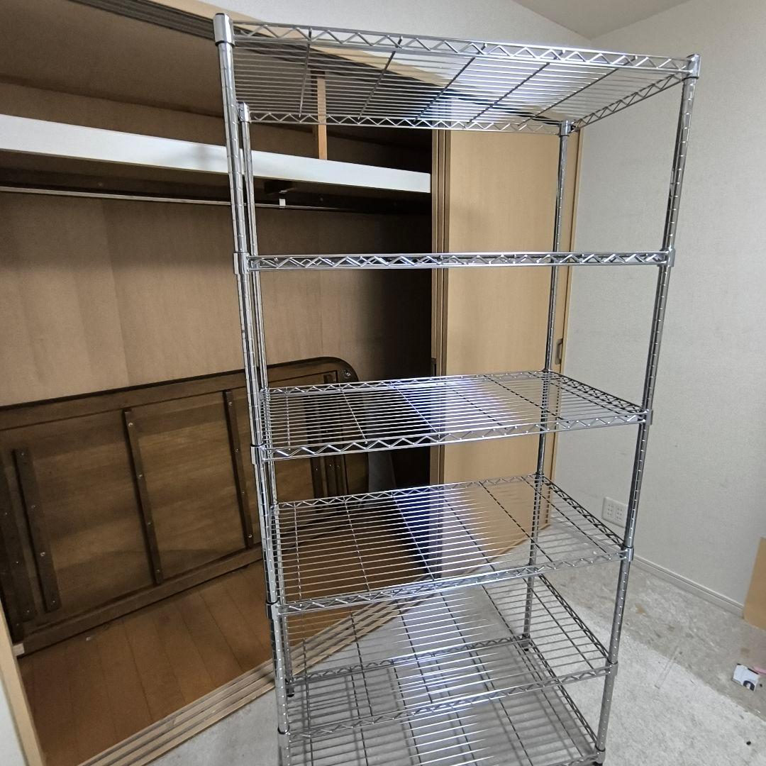幅90cm】スチールラック 5段 シルバー 棚板1枚追加済み 値引き交渉可