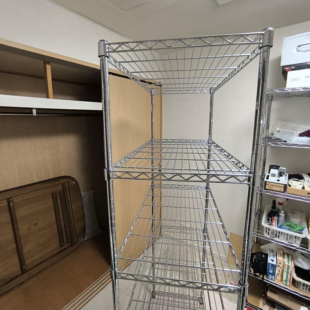 幅90cm】スチールラック 5段 シルバー 棚板1枚追加済み 値引き交渉可