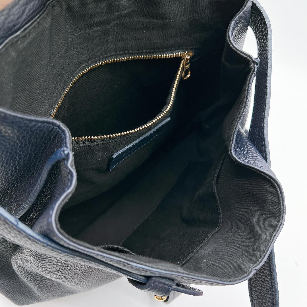 良品 SEE BY CHLOE リジー シボレザー リュック ネイビー系f91