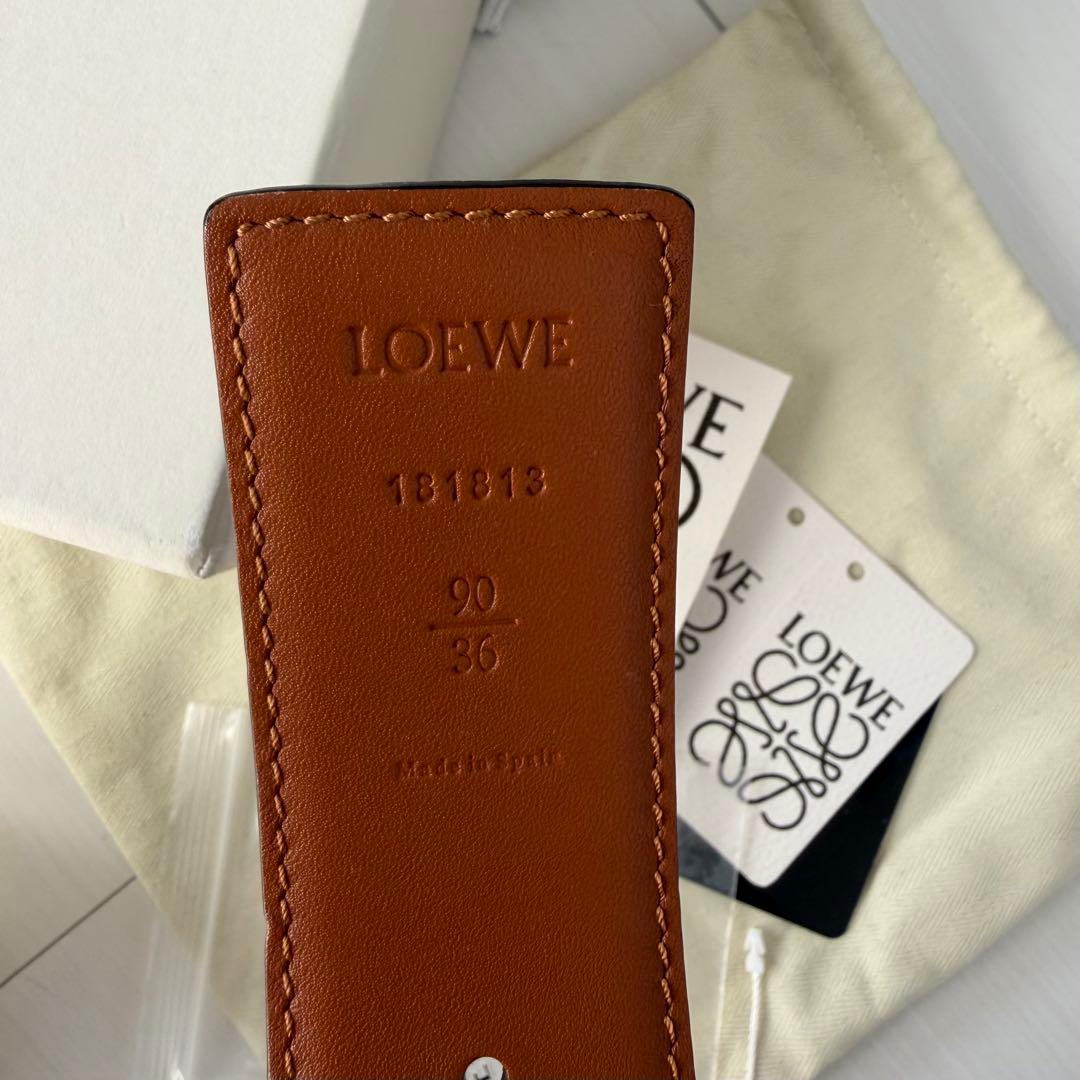 LOEWE ベルト 90/36 シルバー ロゴ