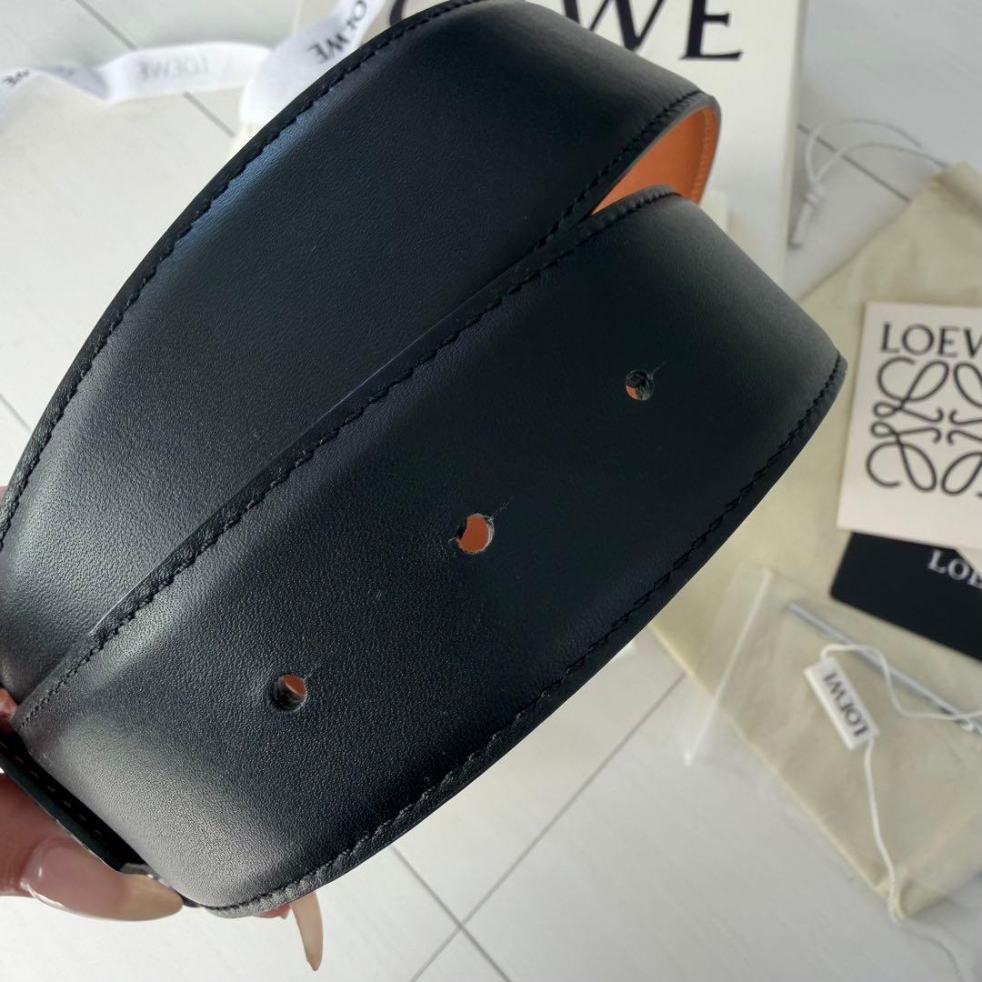 LOEWE ベルト 90/36 シルバー ロゴ