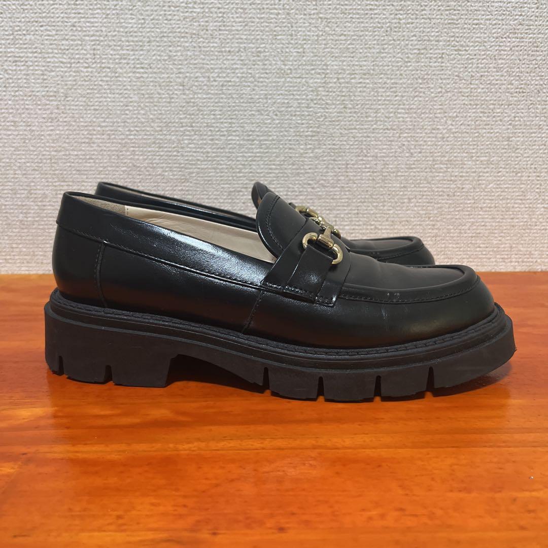 コルソローマ トラックソールビットローファー 22.5cm 靴 黒 ブラック