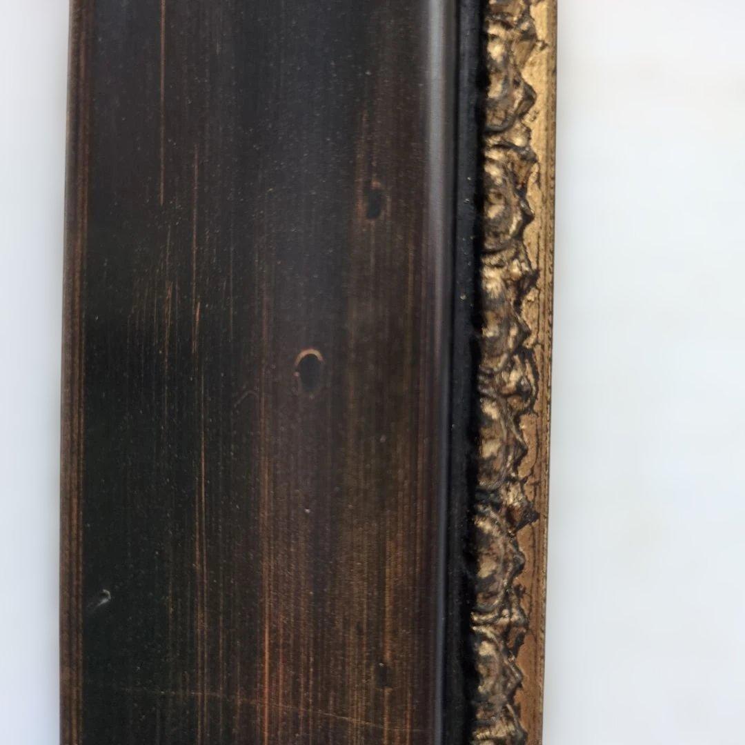 木製額縁 F20号 面金付マット付き ダークブラウン 金色縁取り