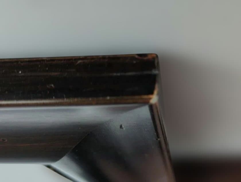 木製額縁 F20号 面金付マット付き ダークブラウン 金色縁取り