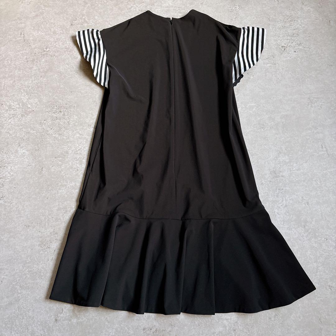 美品✨23ssボーダーズアットバルコニー　ペプラムワンピース　結婚式　黒　36