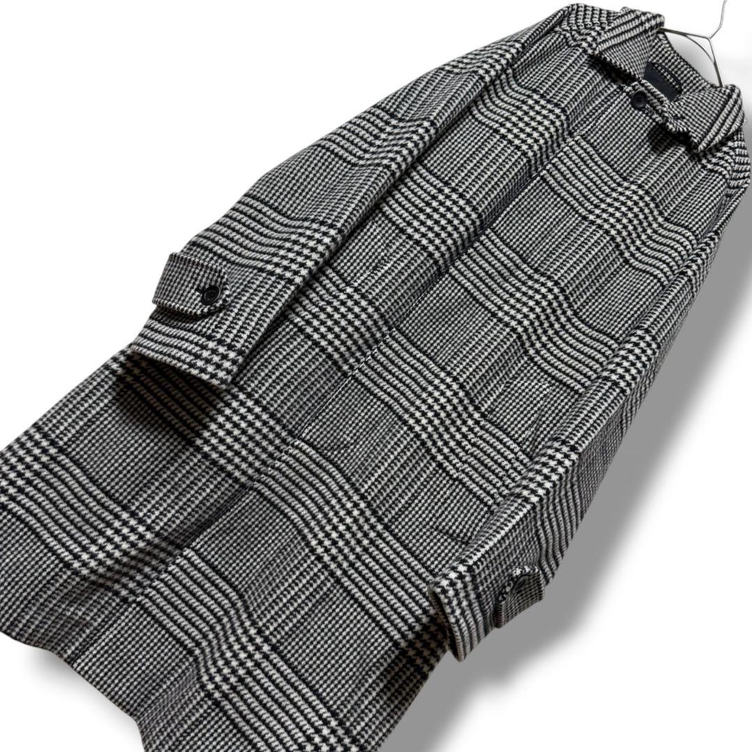 未使用 現行タグ HERNO 上質ウール グレンチェック柄ステンカラー