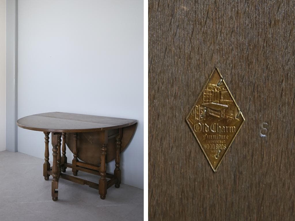 英国アンティークOLD CHARM製ゲートレッグテーブル/ダイニング73-339