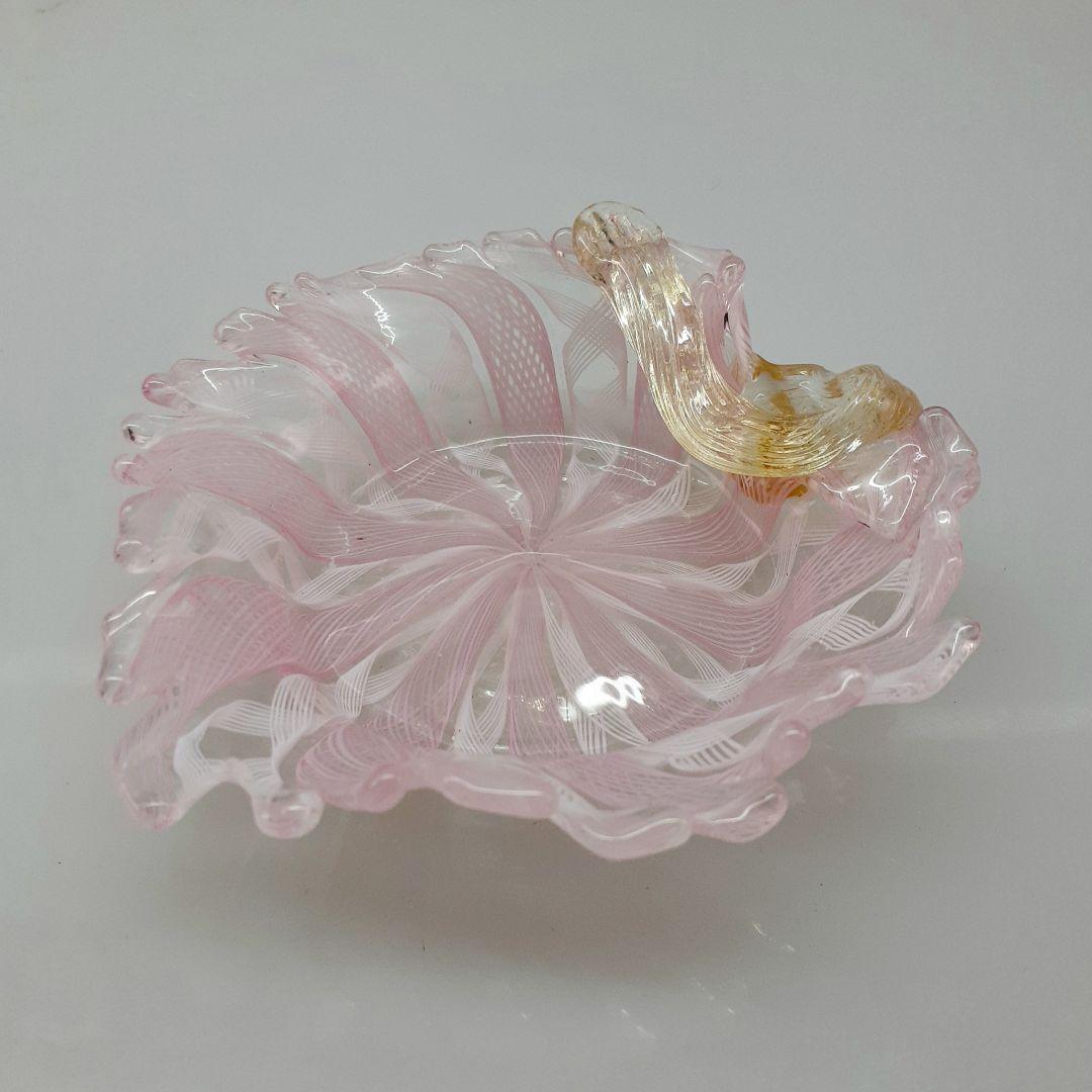 MURANO ムラノ 金彩 レース 木葉モチーフ 皿