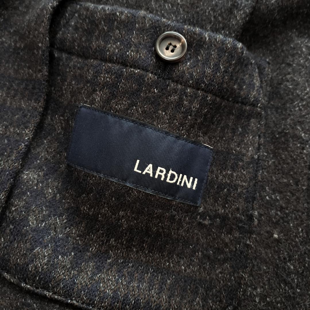 ラルディーニ グレンチェックウールチェスターコート 46 M ブラウン ネイビー