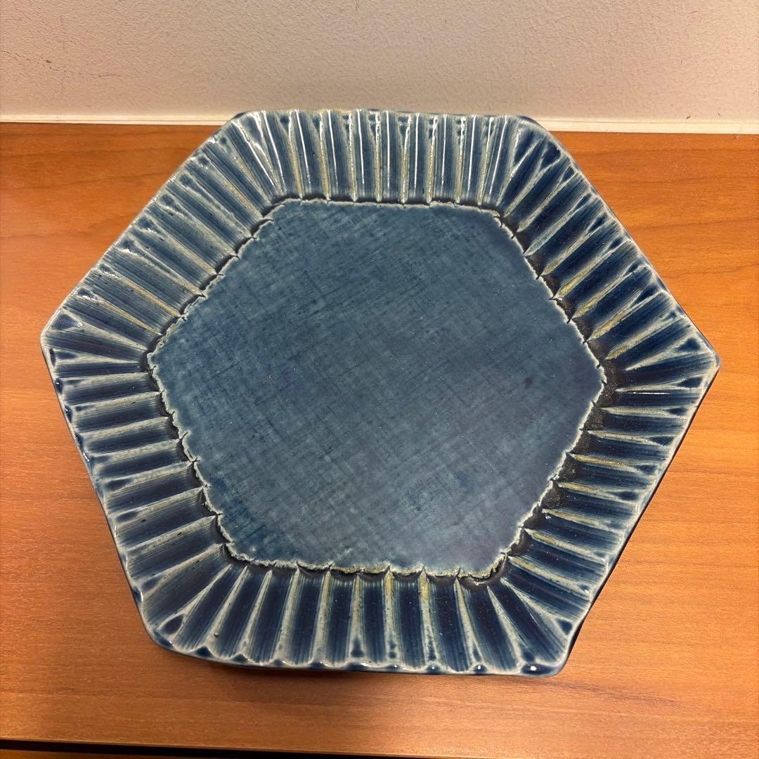 美濃焼 ひろ窯 藤井敬之作 瑠璃色皿 - メルカリ