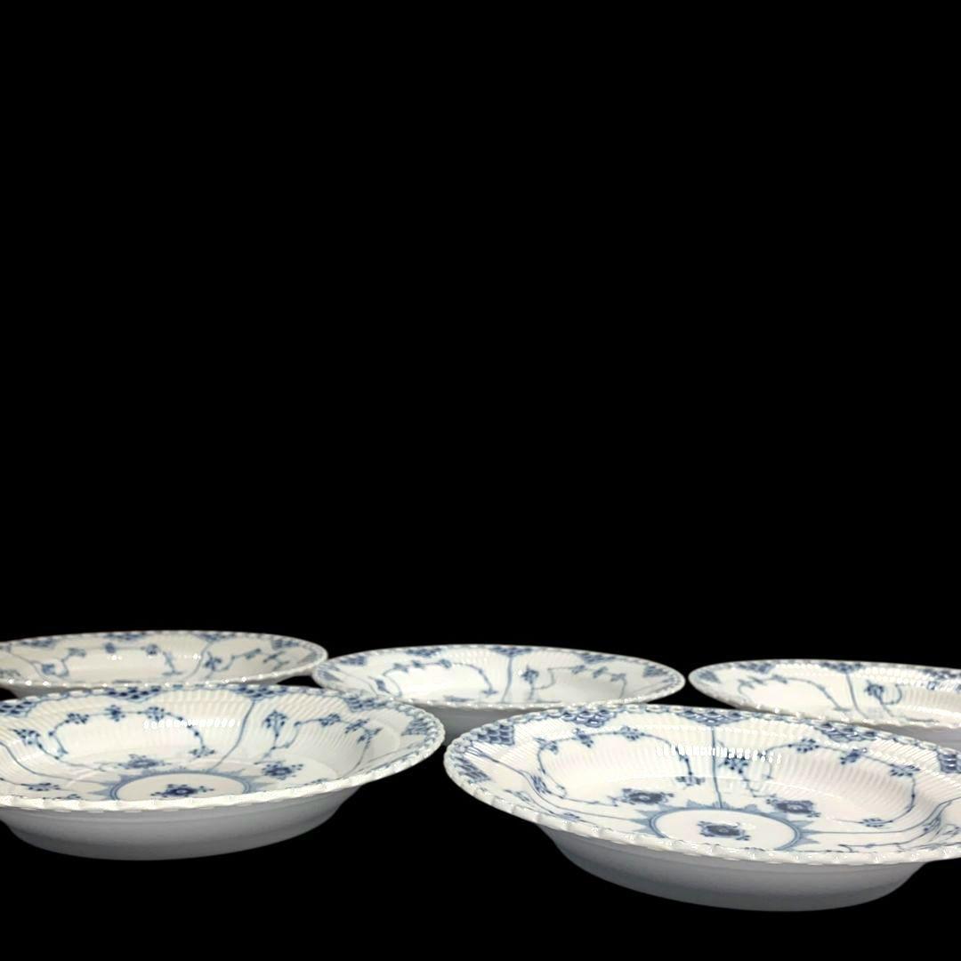 ロイヤルコペンハーゲン ブルーフルーテッド フルレース プレート 5枚セット