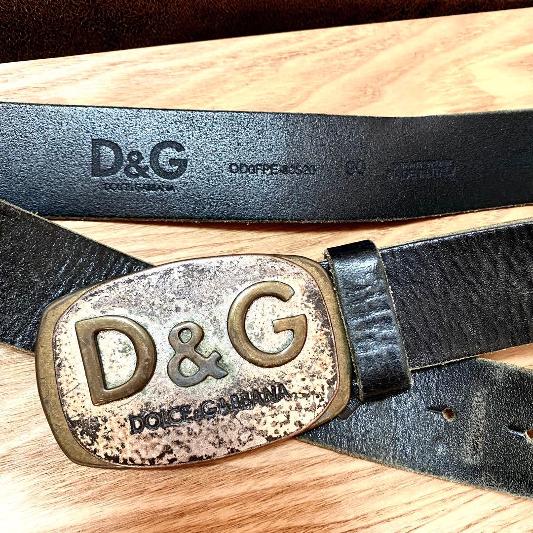 イタリア製】☆DOLCE&GABBANA D&Gバックルベルトヴィンテージ加工