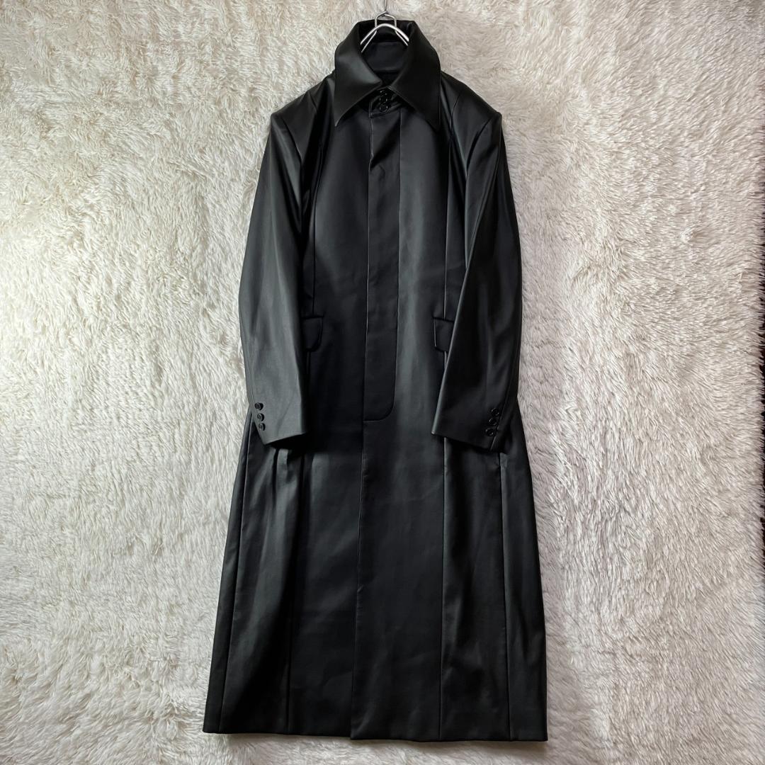 美品 ZEN JAC ゼンジャック フェイクレザー ロングコート 超ロング丈 M
