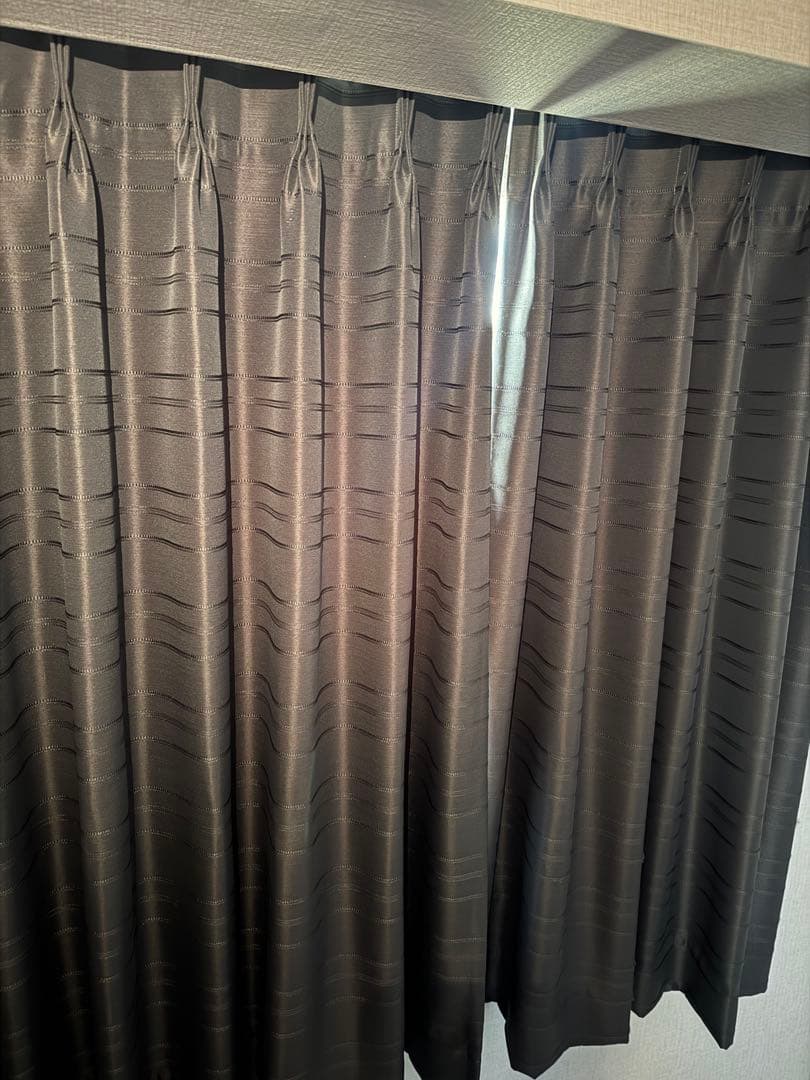 超特化！高級グレー ドレープカーテン 136cm/140cm×2