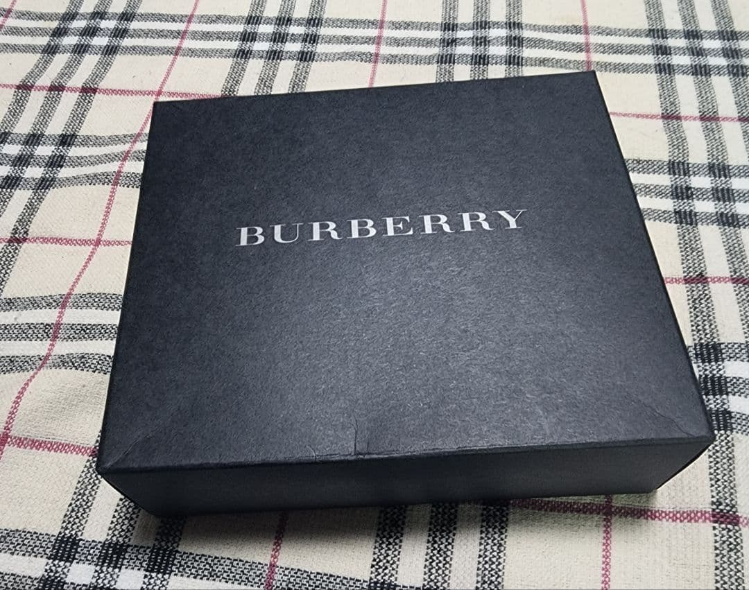 BURBERRY ブラックレザーベルト銀製バックル