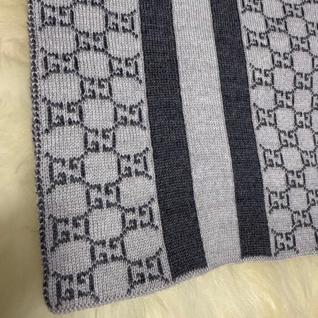 ♡GUCCI♡GGロゴ♡メンズマフラー☆ウール100%☆美品