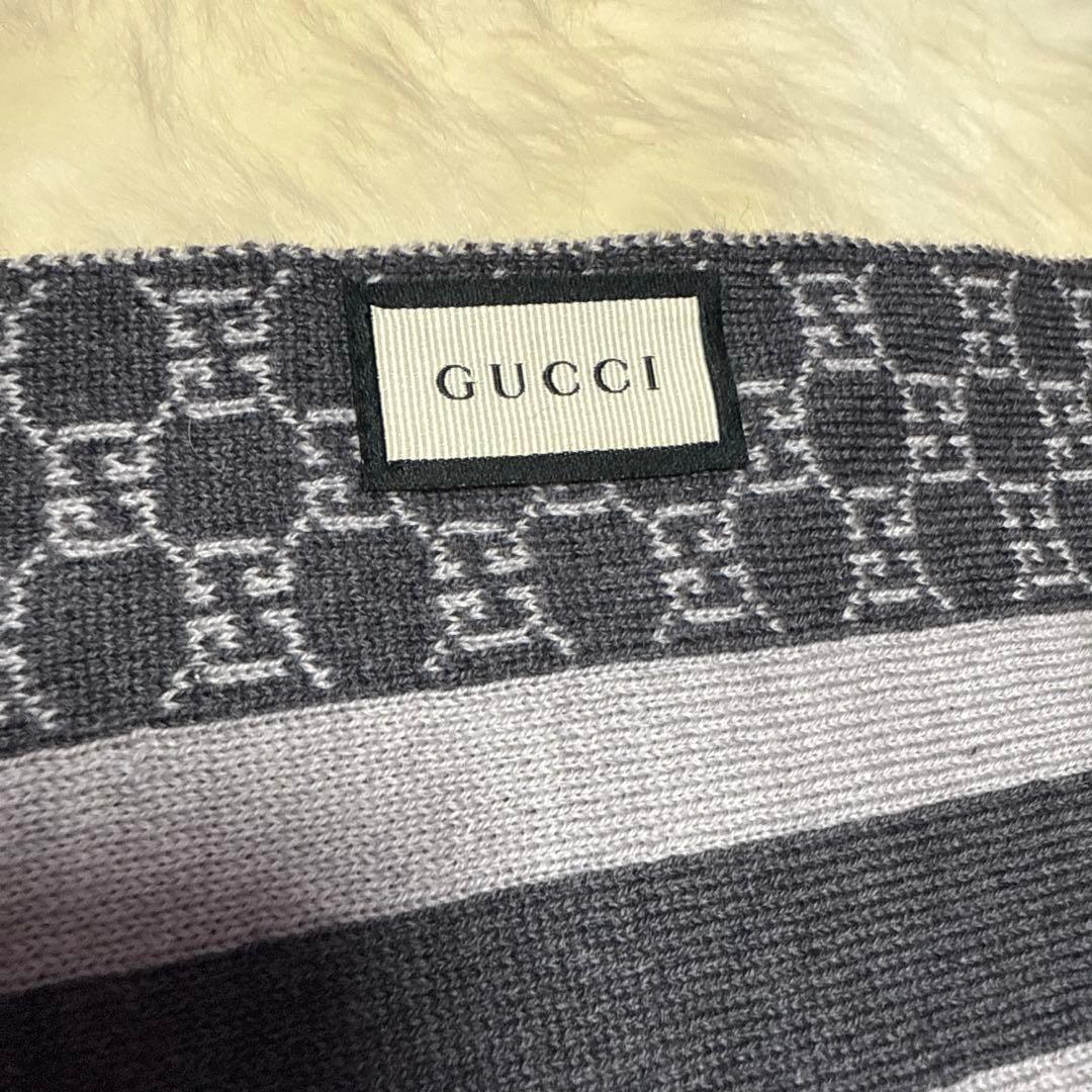 ♡GUCCI♡GGロゴ♡メンズマフラー☆ウール100%☆美品