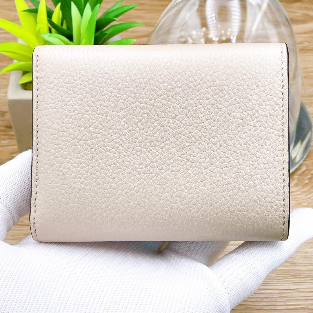 ◇ロエベ◇アナグラム トライフォールド 三つ折り財布 ライトオーツ / ハニー