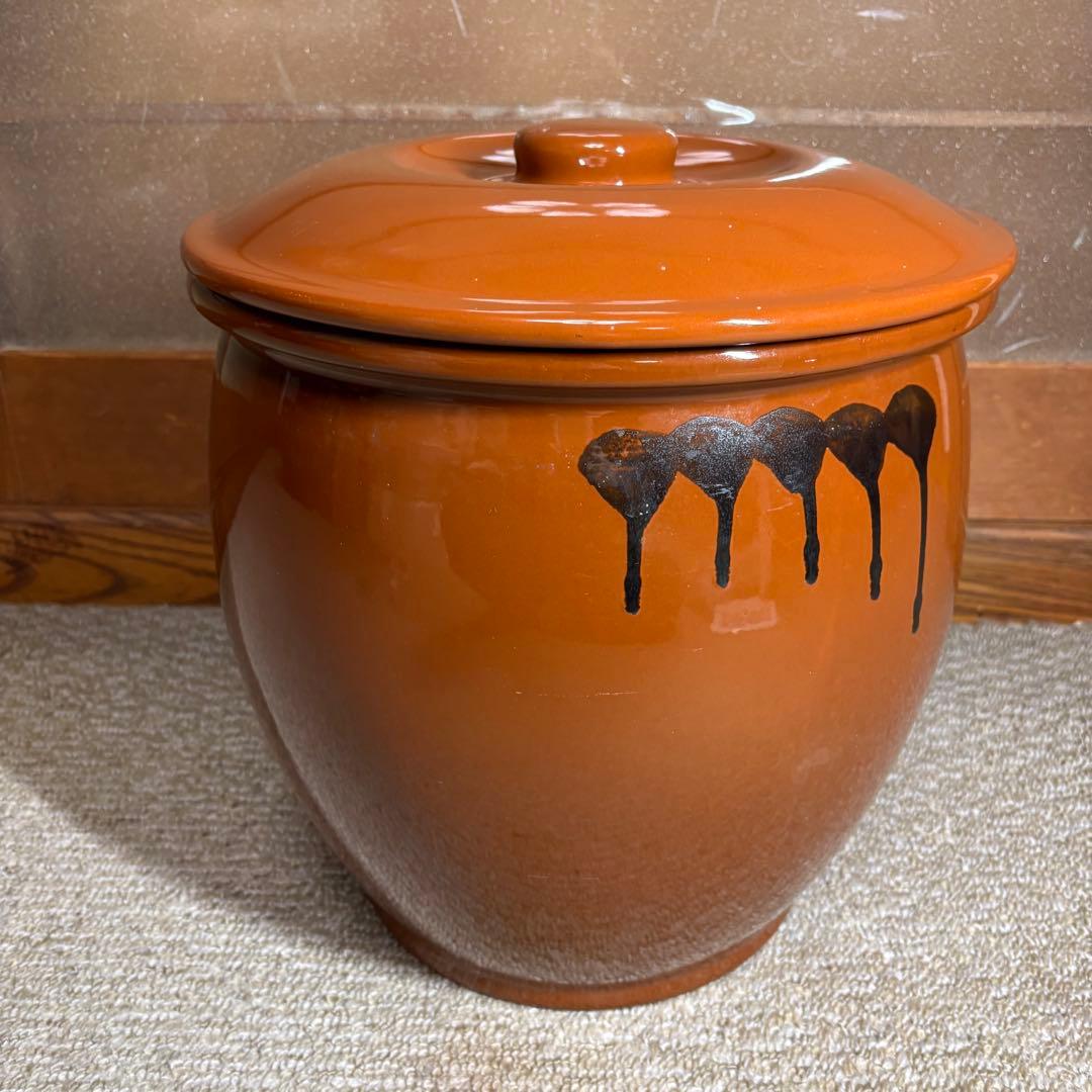 廃盤・希少】常滑焼 久松窯 丸壺10号 蓋付 漬物容器 味噌 梅干し作り