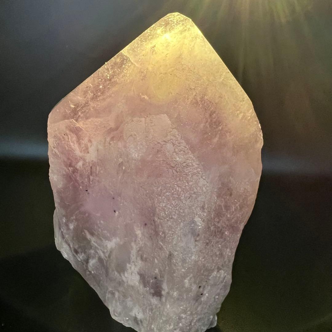 ✳️逸品✨最強浄化、最高安眠効果✨レインボー アメジスト 六角柱 天然石 ランプ