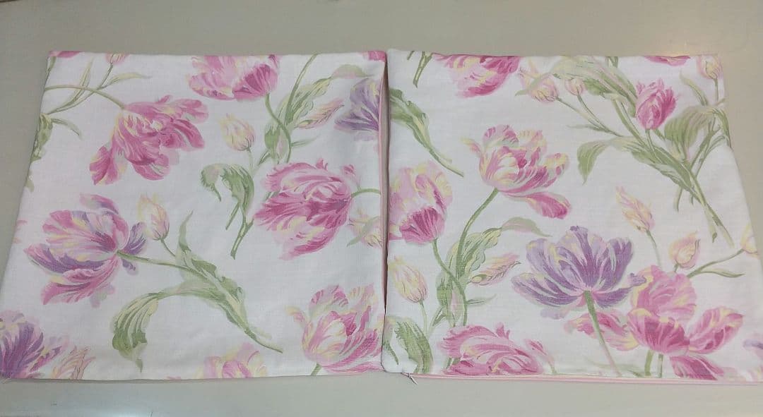 ローラアシュレイゴスフォードシクラメン生地ハンドメイドクッションカバー2枚片面