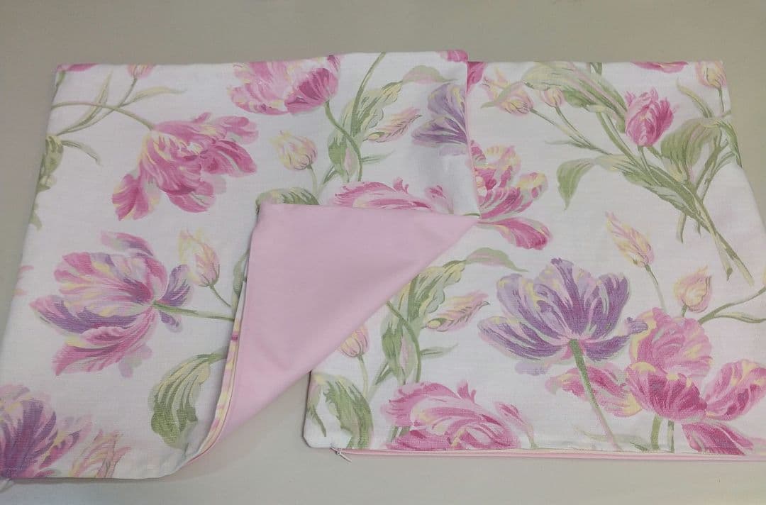 ローラアシュレイゴスフォードシクラメン生地ハンドメイドクッションカバー2枚片面