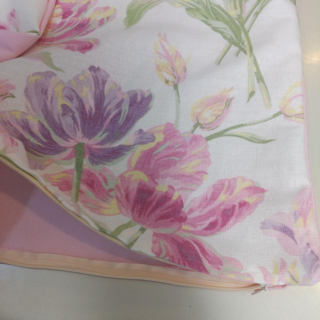 ローラアシュレイゴスフォードシクラメン生地ハンドメイドクッションカバー2枚片面