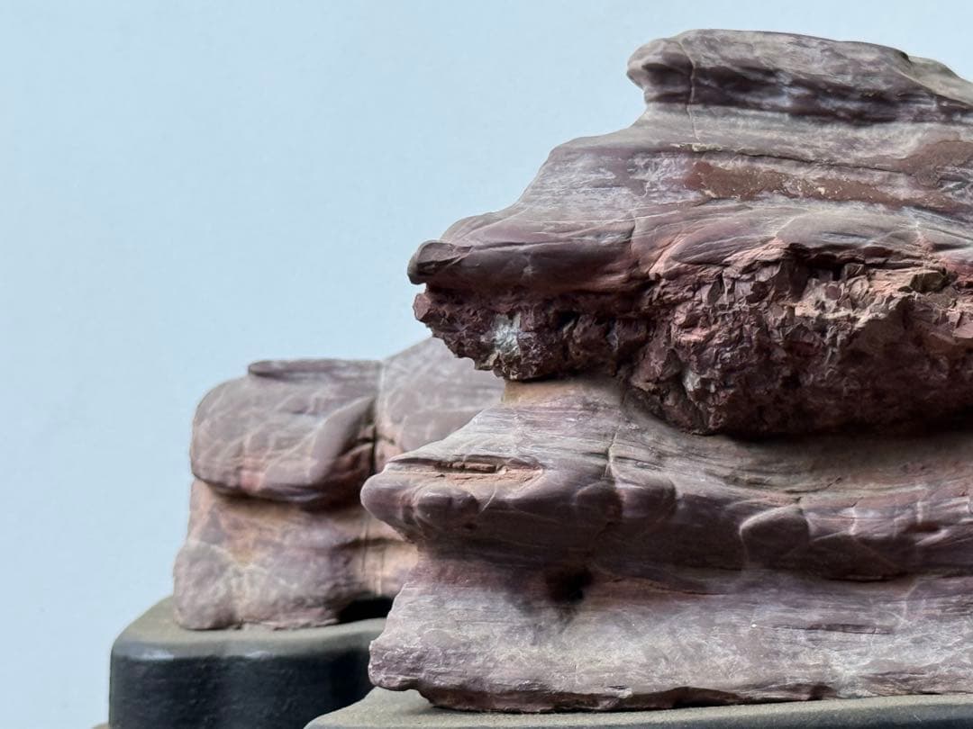 天然石 水石 紫色と茶色の岩