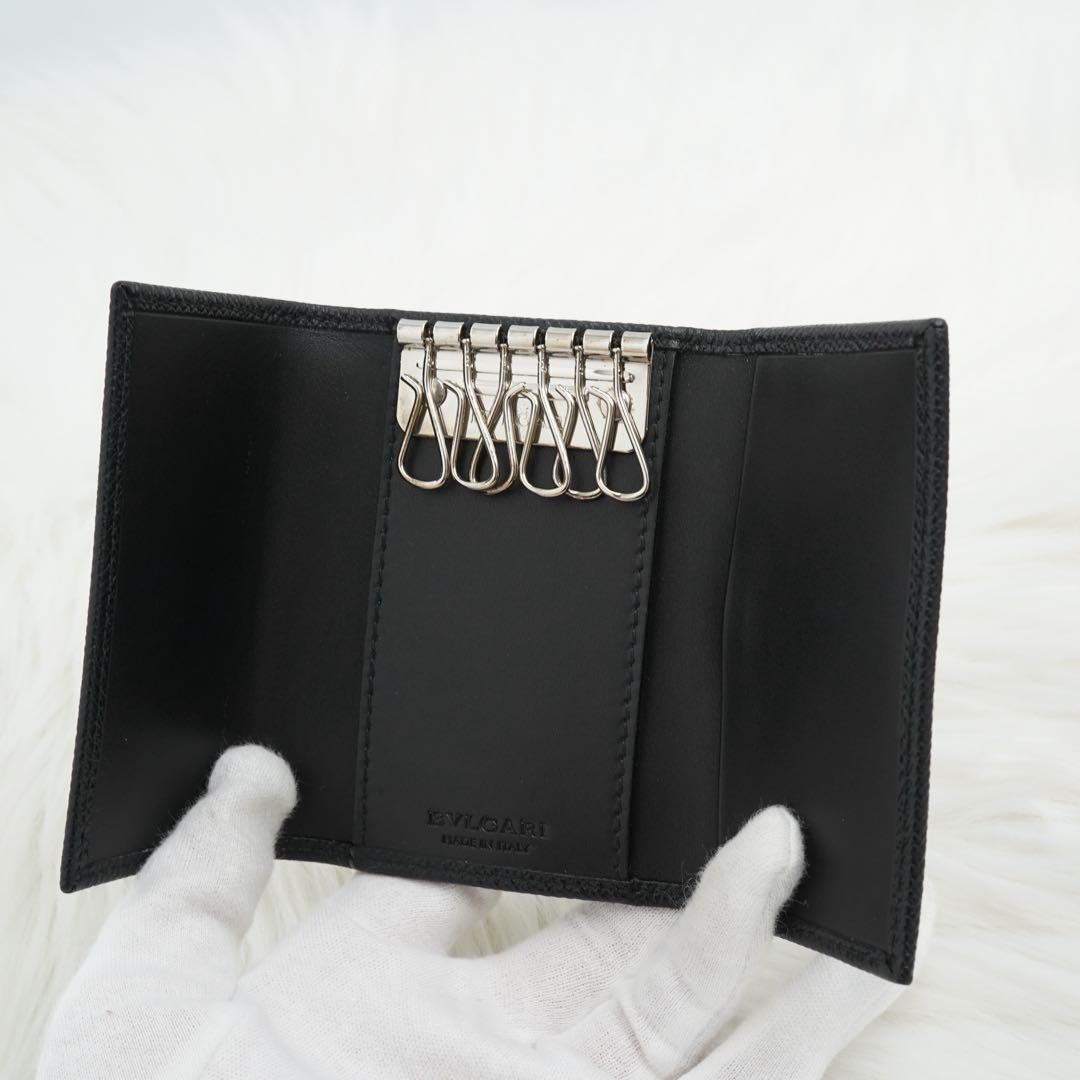 未使用品　箱付き　BVLGARI ブルガリ　キーケース　サークル金具　ブラック