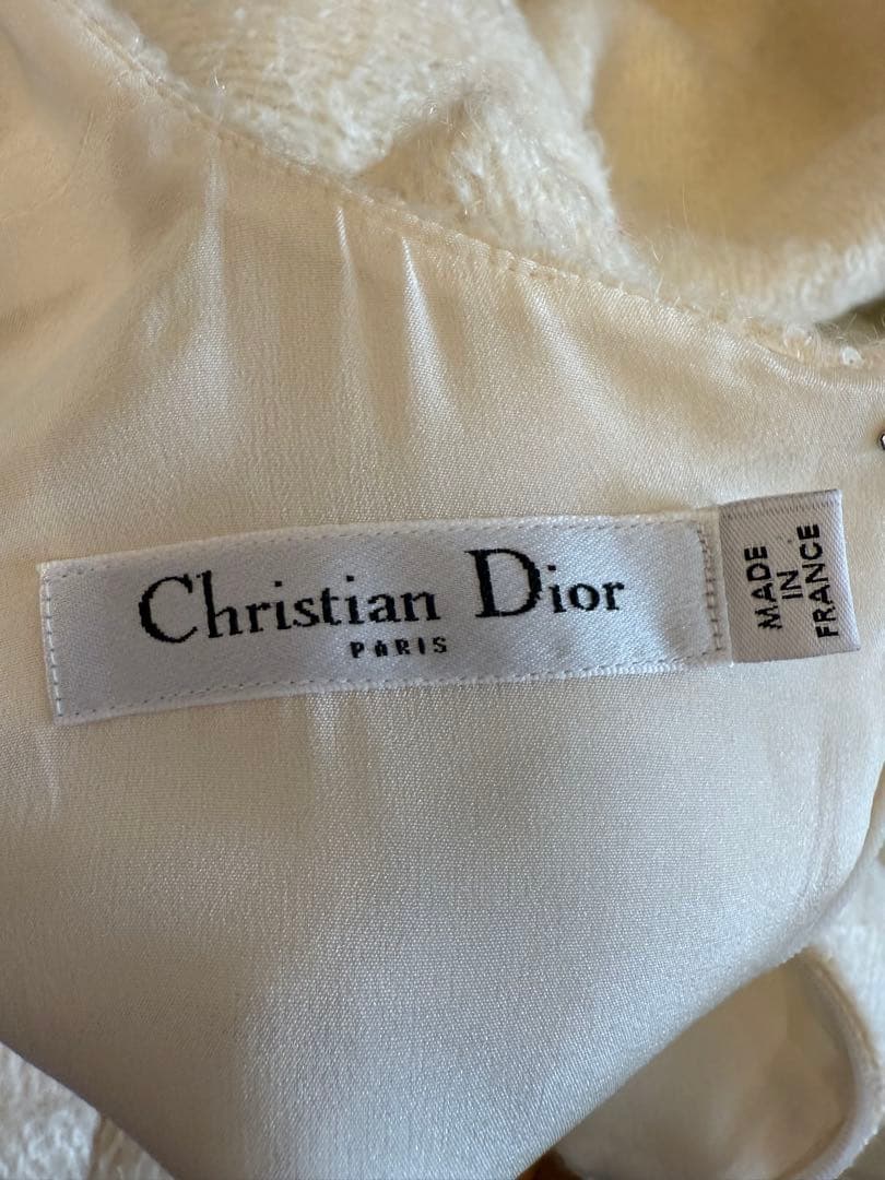 Christian Dior アイボリー ノースリーブワンピース