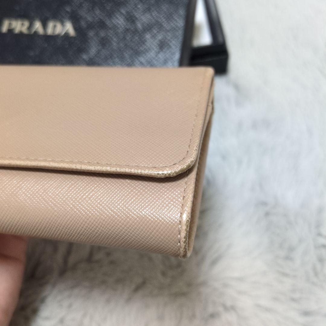 プラダPRADA　長財布【サフィアーノ】　廃盤人気カラーピンクベージュ