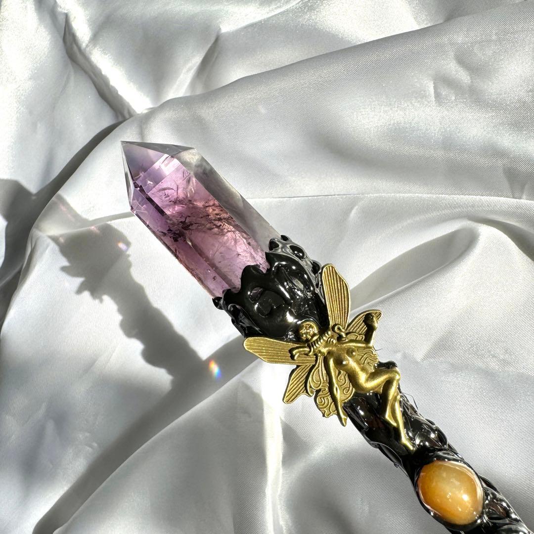 よるくま様専用】 天然石 アメジスト ワンド 杖 ハリーポッター - メルカリ