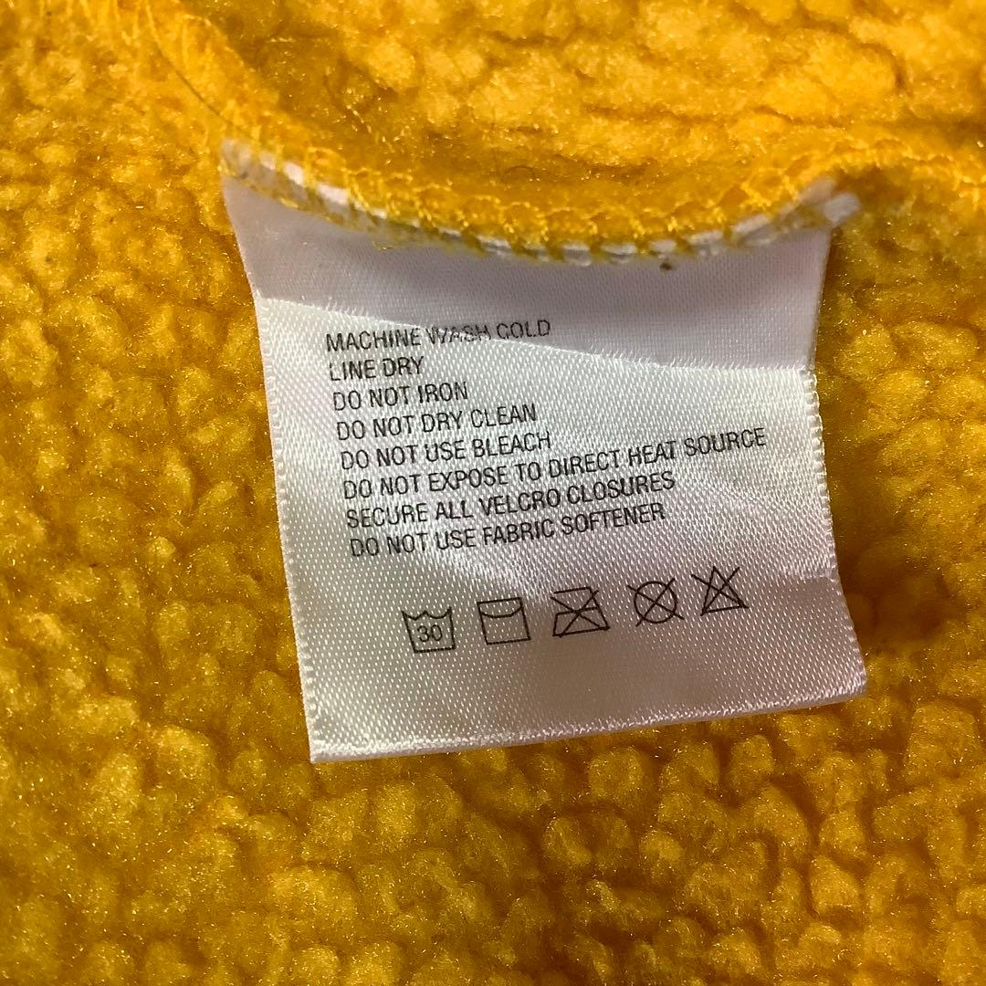 ○ノースフェイス デナリベスト フリース 刺繍ロゴ ブラック 黒 イエロー黄XL