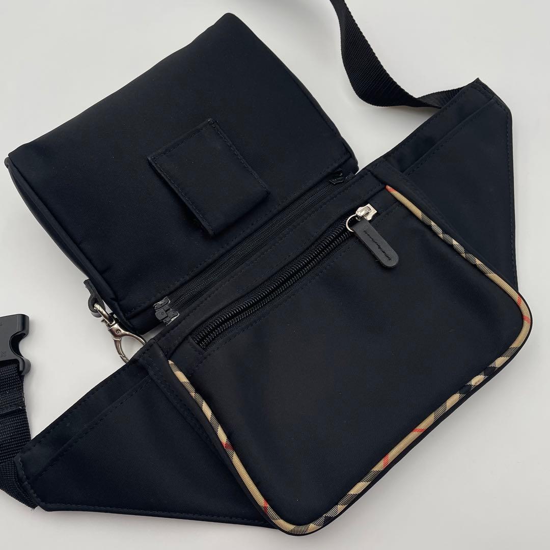 mii 様　バーバリー　ゴルフ ノバチェック ボディバッグ　ウエストバッグ　黒