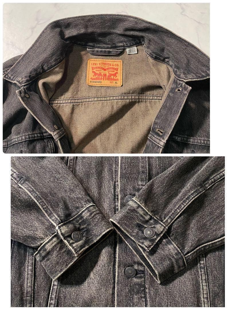 【極美品】リーバイス　デニムジャケット　先染めブラック　STANDARD　XL