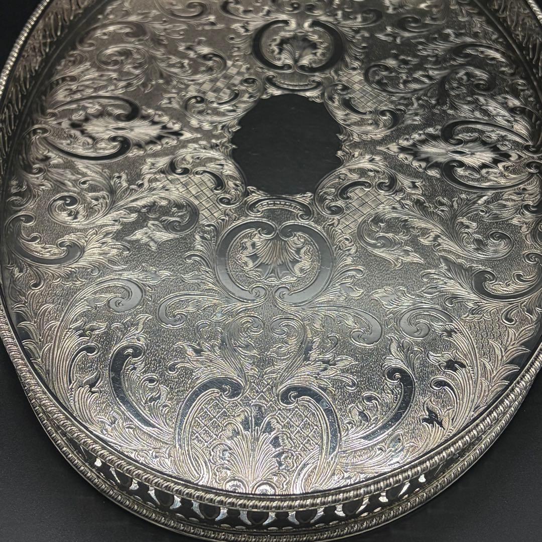 英国ビンテージ＞シェフィールド シルバートレイ サルヴァ 銀盆