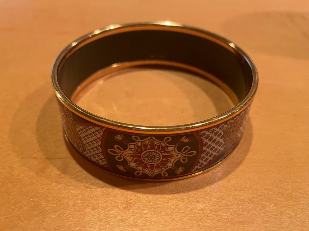 HERMES エスニック柄 エナメルバングル　ラージ　ヴィンテージ