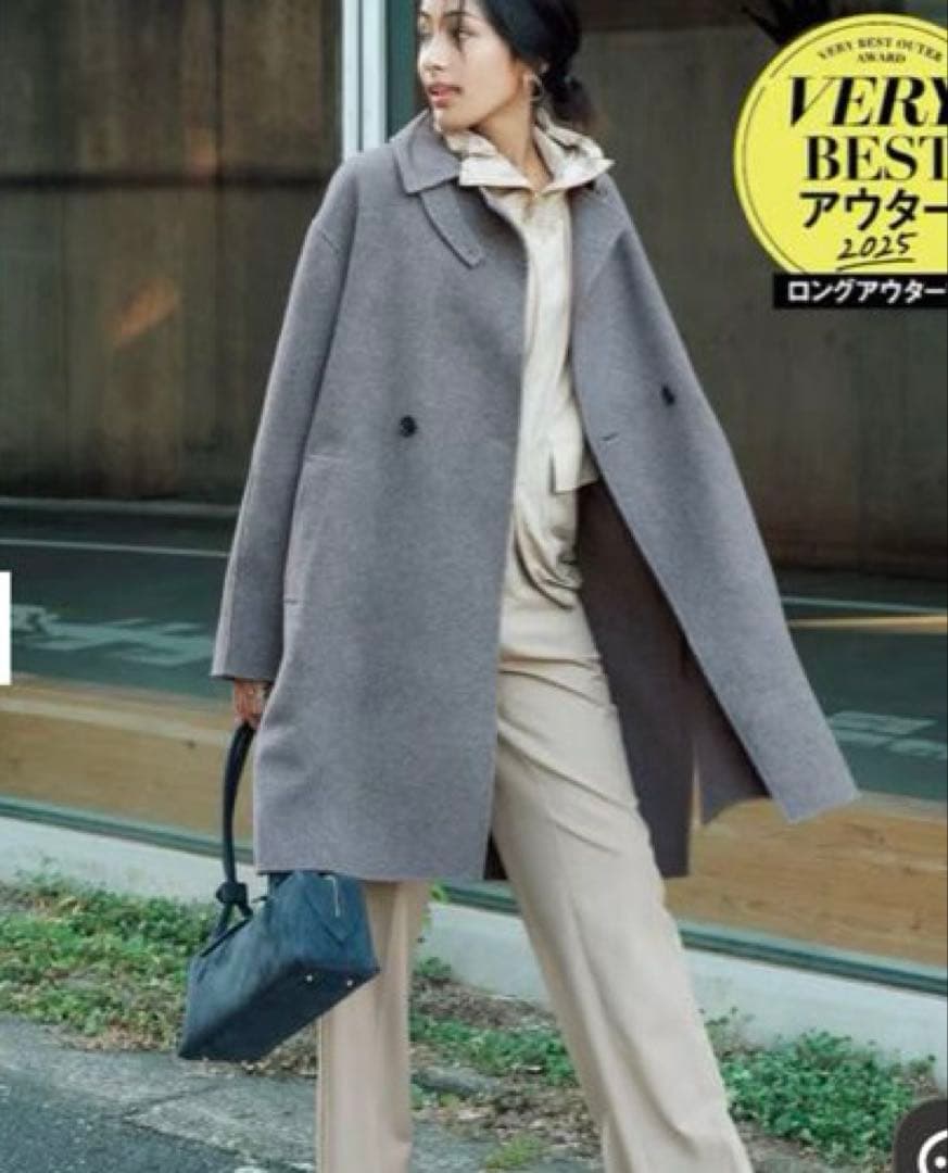 【23区】MANTECOPure リバー チェスターコート/グレー/軽量/極美品