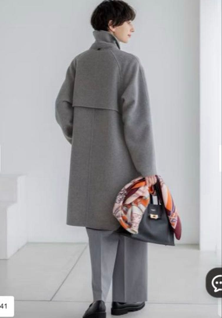 【23区】MANTECOPure リバー チェスターコート/グレー/軽量/極美品