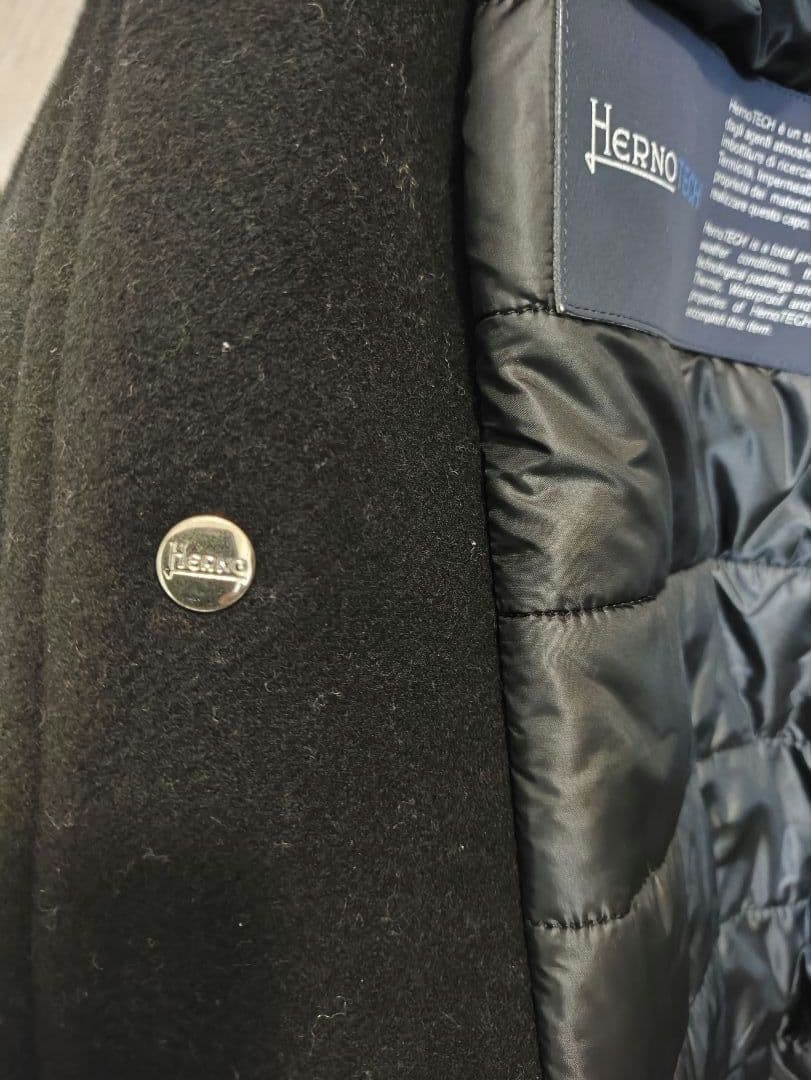 Herno スタンドカラーコート 46 ブラック