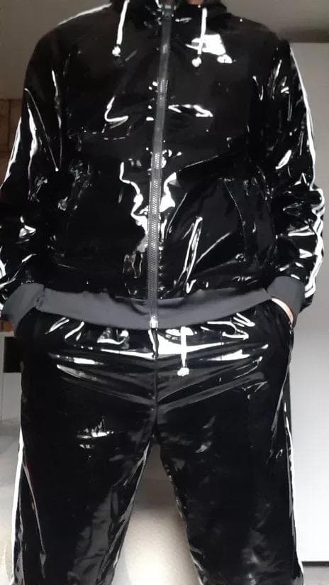 エナメル☆ウィンドブレーカー☆XL☆スーパーウェット光沢☆サウナスーツ☆汗出し