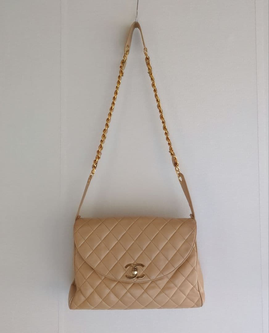 CHANEL シャネル キルティングショルダーバック ヴィンテージ　ベージュ
