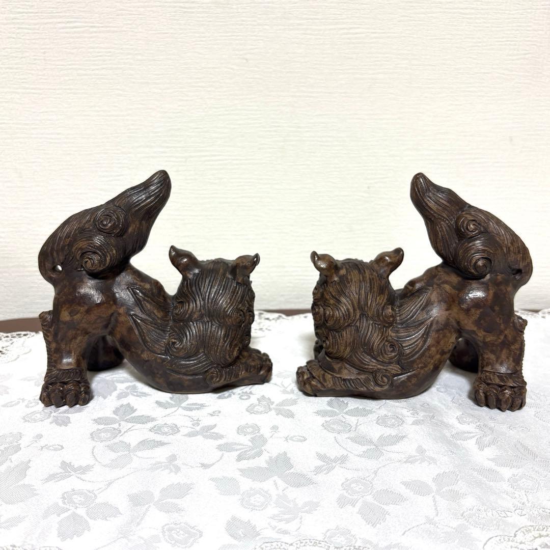 シーサー像 陶器製　在銘