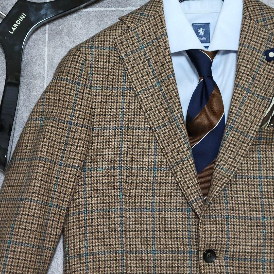 ☆未使用近 ラルディーニ 秋冬 超高級ツイード ブラウン テーラード