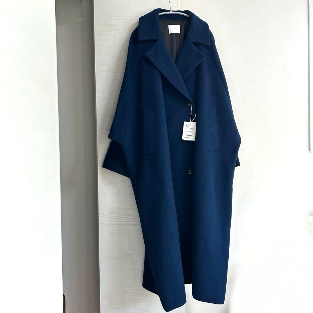 HARE 【ハレ】ウールオーバーロングコート　新品✨　ゆったり　青　ブルー　F