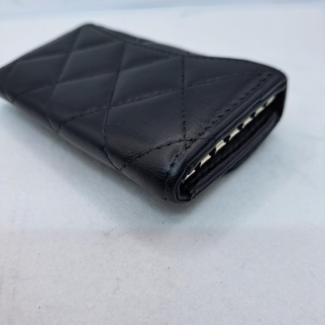 CHANEL　マトラッセ　キーケース　ブラック　ラムスキン