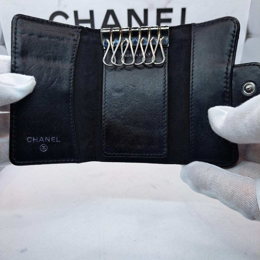 CHANEL　マトラッセ　キーケース　ブラック　ラムスキン