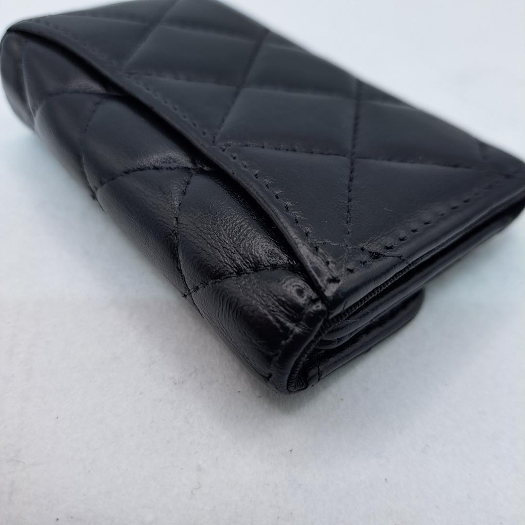 CHANEL　マトラッセ　キーケース　ブラック　ラムスキン